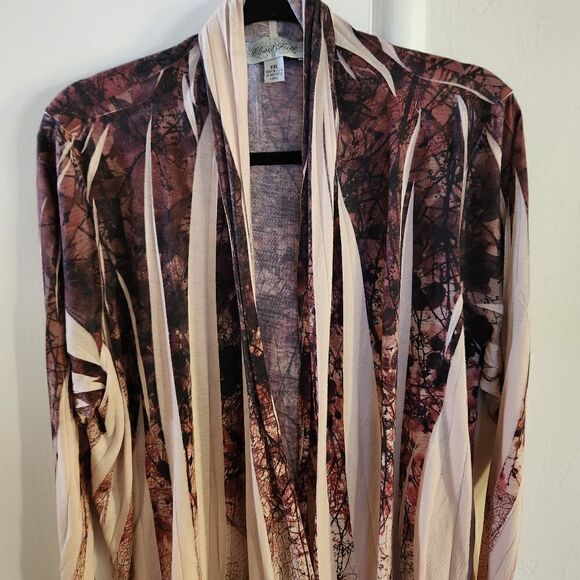 Closet Full Long Sleeve Open Front Crinkle Handkerchief hem Shacket Size XXL - Picture 4 of 6